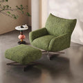Rotating petal sofa chair, top-grain leather leisure chair, adjustable backrest for balcony, pink designer living room high-end furniture