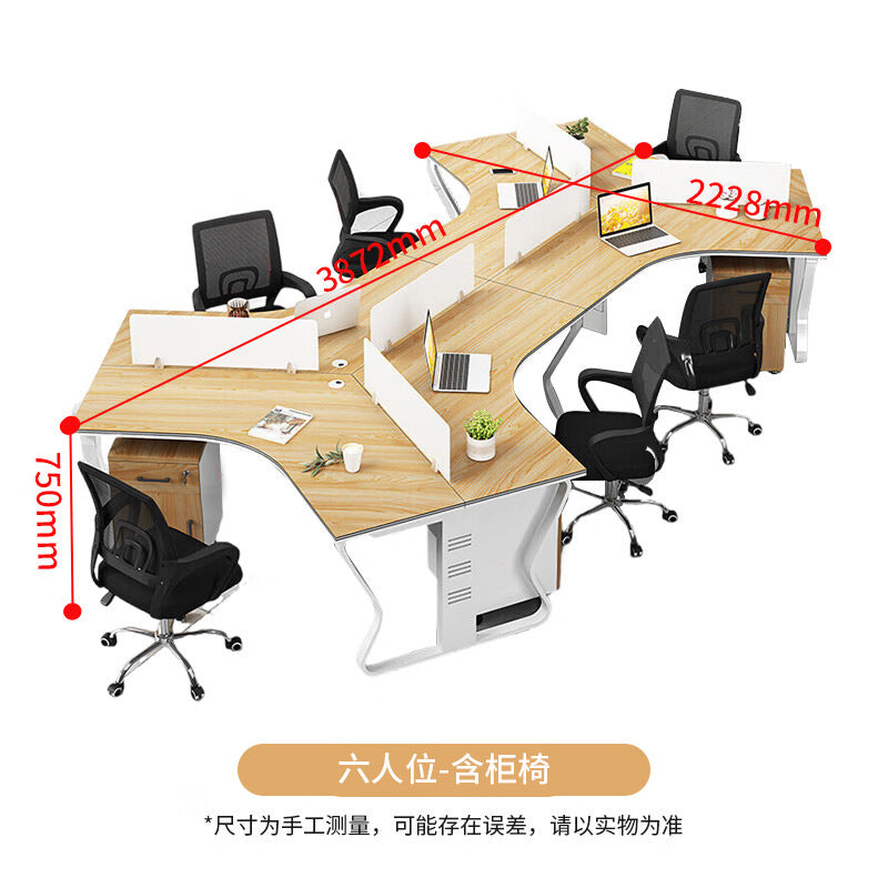 Saint li staff office desk and chair special-shaped employee slot combination office booth financial computer desk