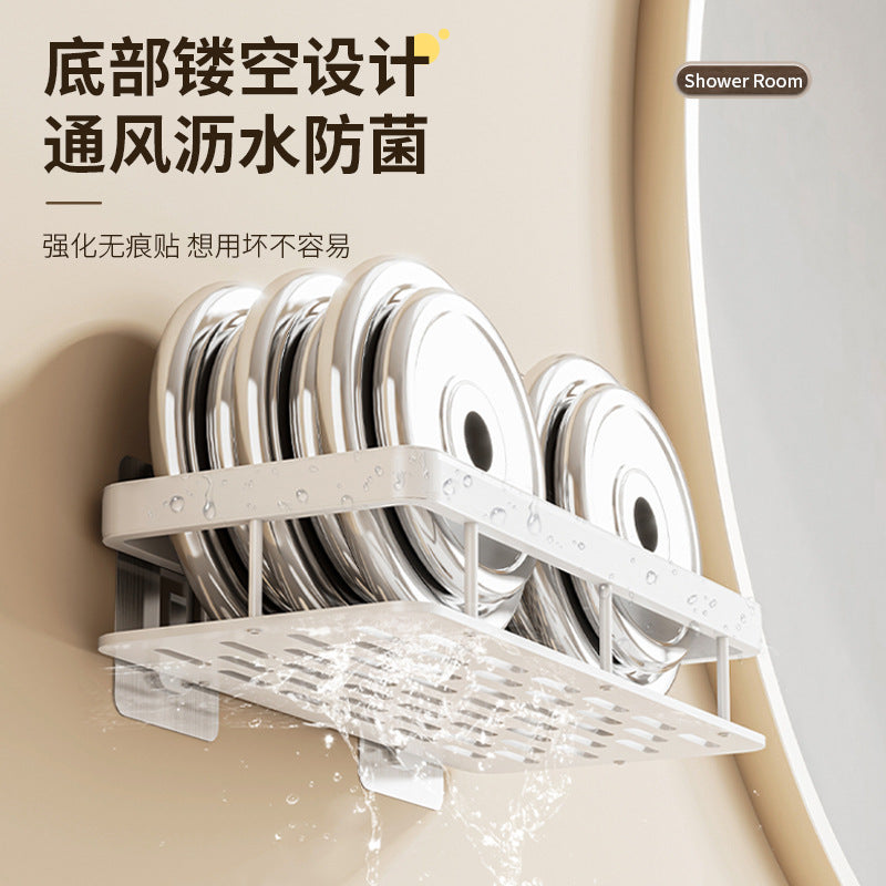 White bathroom rack No punching, wall-mounted, wall nail-free toilet, washstand, toilet, toilet storage