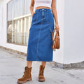 Wishfashion cross-border foreign trade summer new  independent station washed workwear skirt denim skirt for women