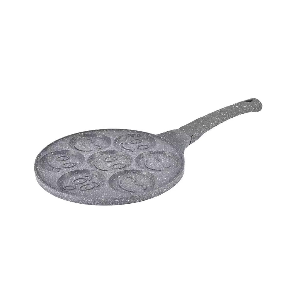 Oem personalized internet celebrity seven-hole smiling face medical stone breakfast frying pan baking dish poached egg flats pot non-stick baking