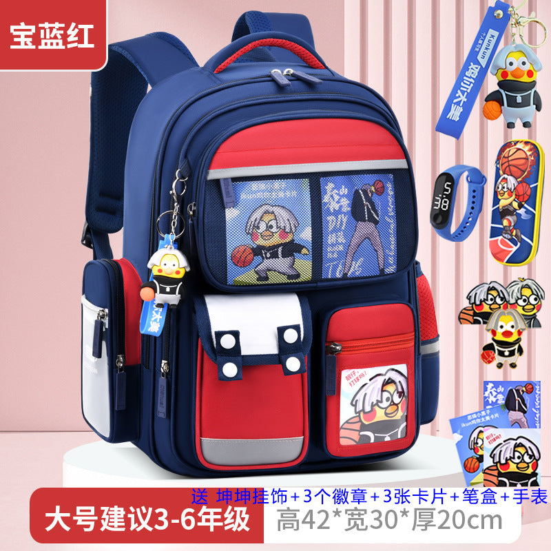 2026 new children's backpack for boys, elementary school grades 1-6, boys' and girls' spine-protecting, weight-reducing double shoulder bag