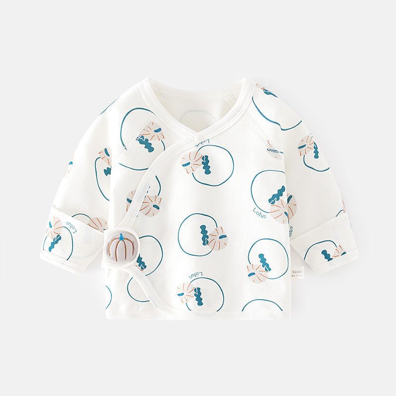 Babibele newborn baby clothes boneless fall and wintervelcro half back pajamas full month monk clothes baby tops