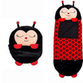 Cartoon kids' sleeping bag, children's sleeping bag with animal pillow, foldable anti-kick quilt kids' sleeping bag