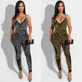X5280 cross-border summer new arrivals: european and american style sexy nightclub mesh see-through milk silk camisole jumpsuit