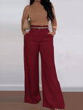 new women's cross-border e-commerce fashion: elegant and chic straight-leg trousers - high-waisted, drapey, versatile wide-leg formal pants