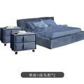 Italian normcore paris bed designer down soft bag nubuck leather master bedroom accessible luxury double leather bed
