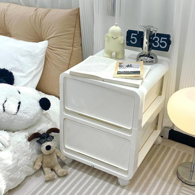 Bedside table for room, simple rental bedroom, household multi-layer bedside cabinet, plastic ins style creative storage rental house