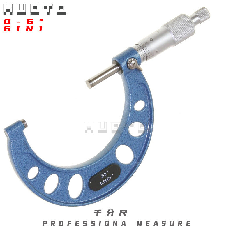 HUOTO Metric/Imperial 0-6inch Outer Diameter Micrometer, Micrometer Set, Digital Micrometer, Plastic Box