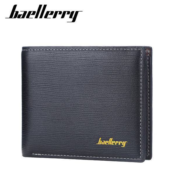 Baellerry new men's wallet business short horizontal leather wallet toothpick pattern wallet, men's wallet
