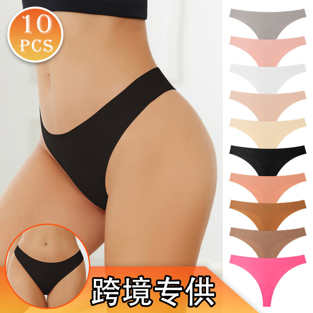 wholesale seamless ice silk low-rise women's bikini underwear, breathable, quick-drying, invisible sports yoga panties