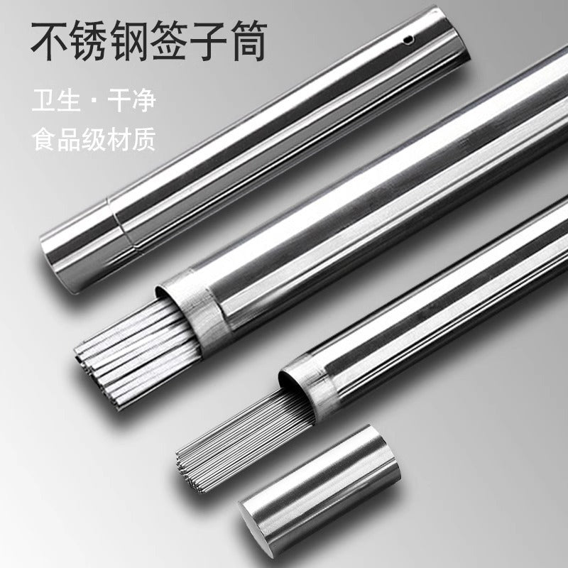 Bbq skewer tube stainless steel barbecue needle storage box round skewer tube flat skewer tube stainless steel bucket outdoor barbecue skewer tube