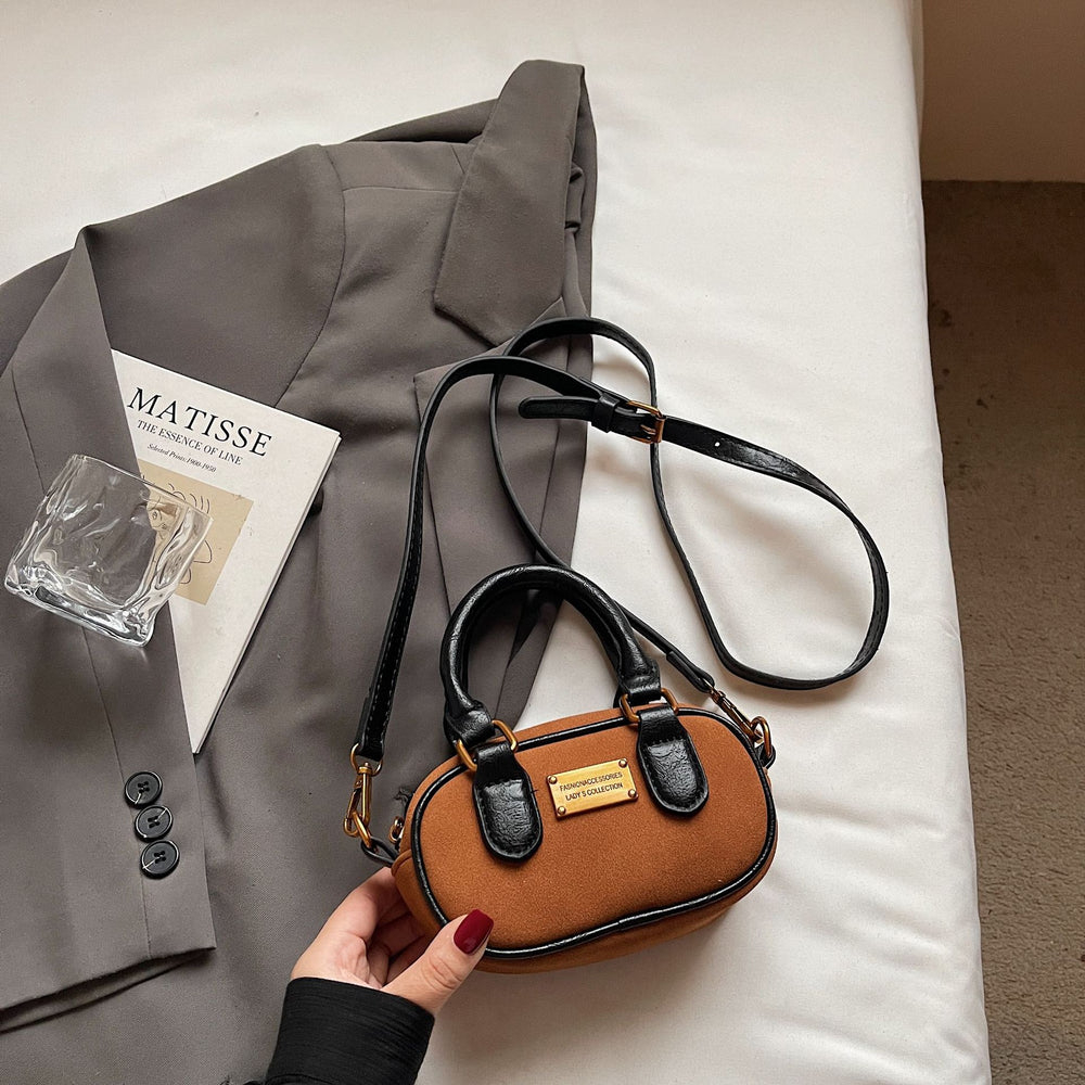 bowling bag for women, korean style, new niche crossbody bag, autumn and winter atmosphere handbag, work and work clothing bag