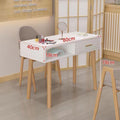 Minimalist nail table - modern japanese style solid wood manicure table - single/double/double-layer nail table with nail chair