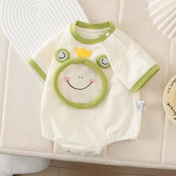 Summer outwear short sleeve haha super cute baby summer clothes one-piece baby boy thin clothes climbing suit one-piece