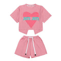 Girls' summer outfit set : stylish kids' active summer two-piece set for girls (short sleeve top & shorts) - perfect for mid-to-large children