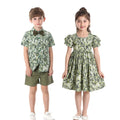 Boys' summer outfit set: travel short-sleeve shirt, matching brother & sister style, kids' beachwear set, floral shirt for boys