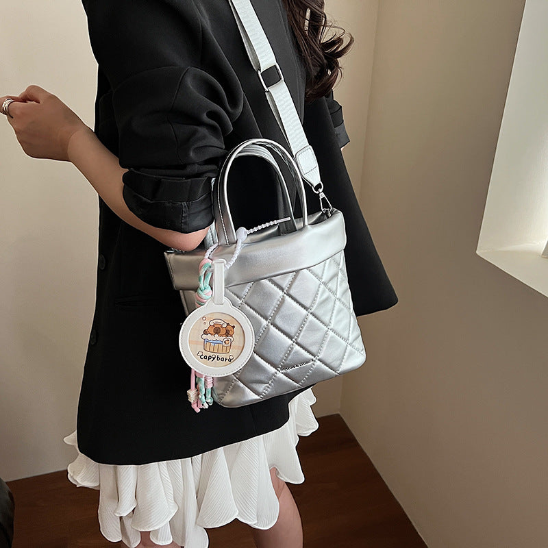 Fresh and sweet girl messenger bag, simple casual going out shoulder bag, spring versatile foreign style hand carry small square bag