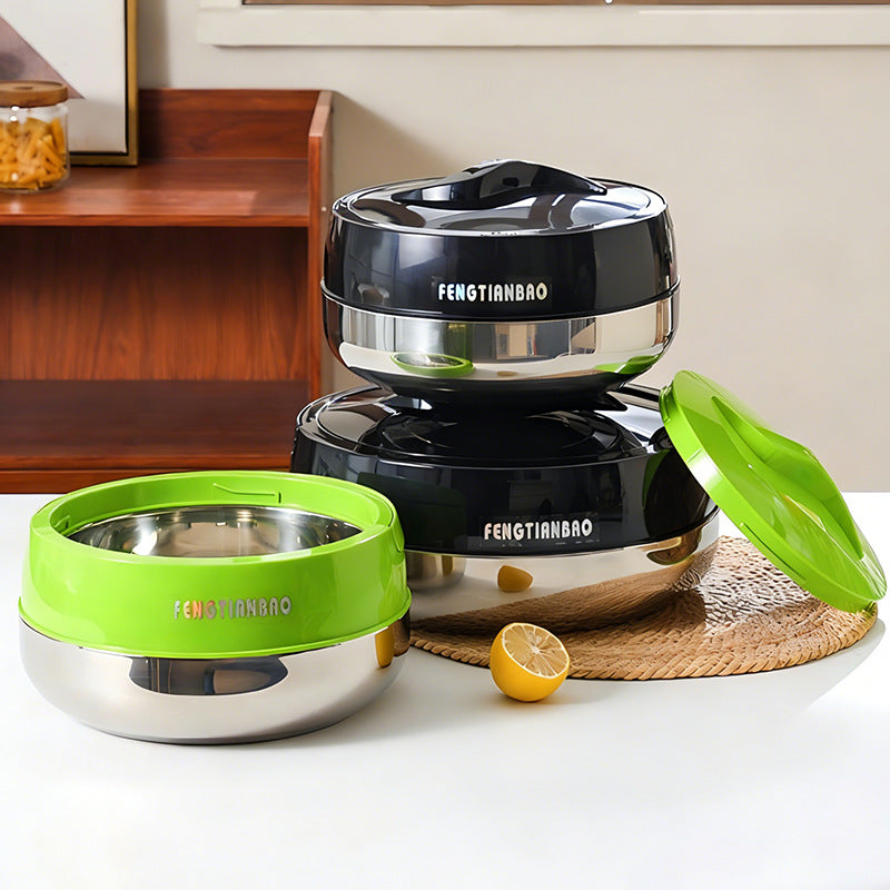 Export stainless steel thermal insulation pot lunch box thermal insulation bucket suit large capacity food warmer tableware four-piece set