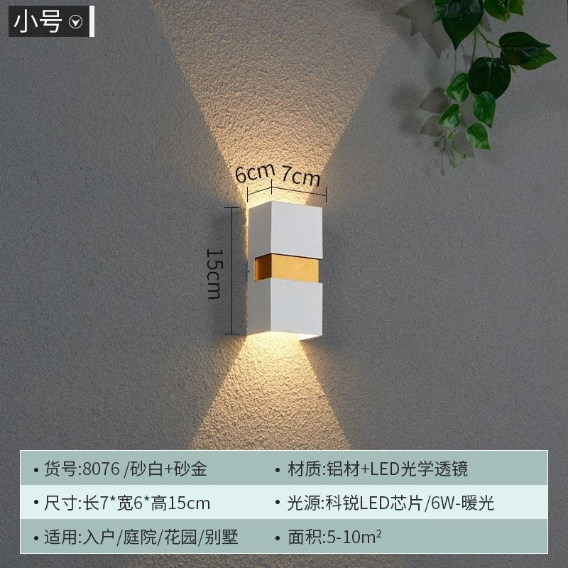 Waterproof indoor and outdoor B & B courtyard aisle stairs hotel balcony double head minimalist modern LED wall lamp