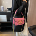 Zhao lusi's same style bag for women new arrival 2024 small square bag net cross-border crossbody women's letter crossbody bag