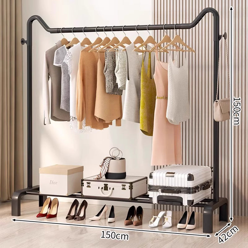 Freestanding coat rack - multi-functional clothes hanger for home, bedroom, balcony, dorm room - easy to assemble
