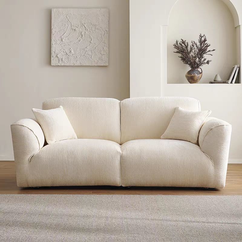 Fabric sofa italian style minimalist living room small apartment minimalist big black cow chenille velvet sofa straight row modular sofa
