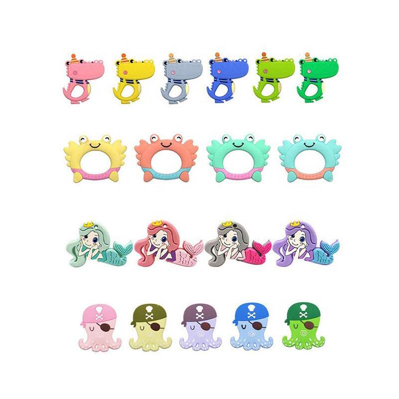 A complete range of customized cartoons, silicone toothpaste, food grade cartoon baby baby dragon mermaid bite glue toothpaste