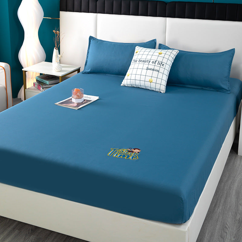 Bed sheets single piece fitted sheet all-inclusive bed cover mattress protector washed cotton summer maternal and infant washed cotton fitted sheet three-piece set
