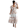 Amazon fashion elegant short-sleeve midi dress for women,  summer new arrival, slimming and figure-flattering