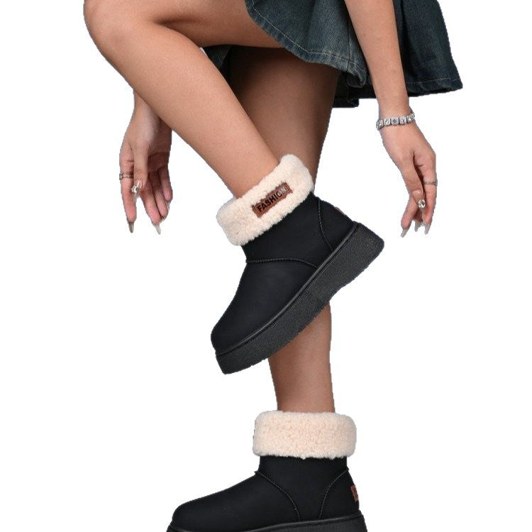 plus sizeheattech snow boots for women winternew arrivalthick sole heightening women's boots casual boots with cotton lining