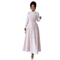 European and american cross-border   plaid sleeveless dress  new arrival elegant vacation french style
