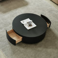 80cm pure black slate coffee table