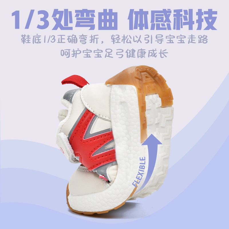 Toddler shoes for baby boys 0-1-3 years old, autumn/winter infant shoes for baby girls, soft sole children's shoes, fleece-lined and thickened cotton shoes