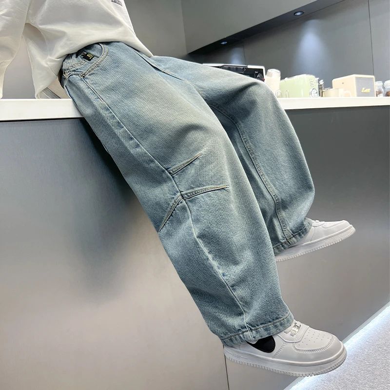 Boys' new autumn denim pants  - spring/autumn kids' pants, loose-fit, stylish boys' trousers for mid-to-large children