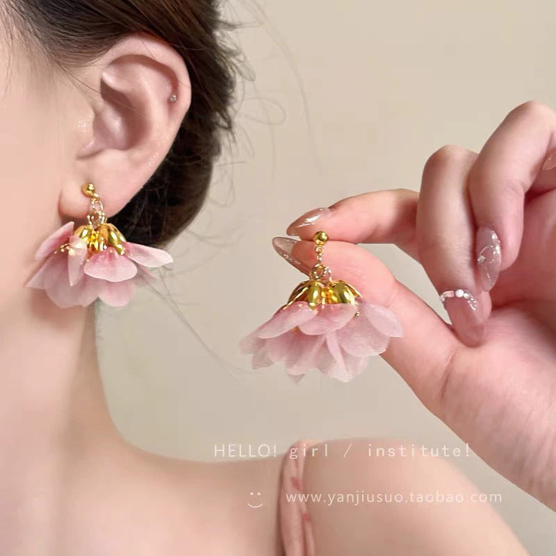 925 silver needle spring and summer flower earrings for women classy super fairy elegantbest selling earrings 2026 small fresh earrings