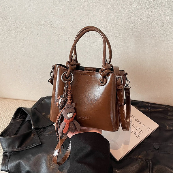 Retro portable vegetable basket bag women's autumn and winter 2025 new trendy fashion Korean small tote bag versatile messenger bag