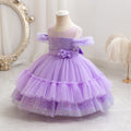 Ready-to-ship toddler & little girl's evening gown - off-the-shoulder sequin princess dress - first birthday dress - girl's dress