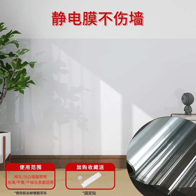 Electrostatic wall protective film, glue-free matte, bright, anti-kick and anti-dirty, transparent wall sticker, dustproof and waterproof film, self-adhesive