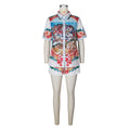 Amazon  new arrival european and american clothing stylish fixed printing short-sleeved shorts color matching holiday casualsuit