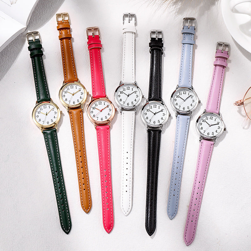 new arrivalcasual digital fashion women's quartz watch small leather belt women's watch women's watch