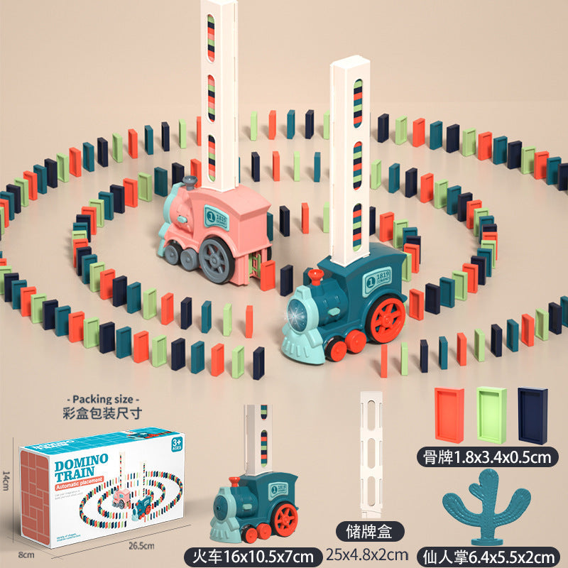 export dominoes electric train, children's building blocks automatically put educational toys