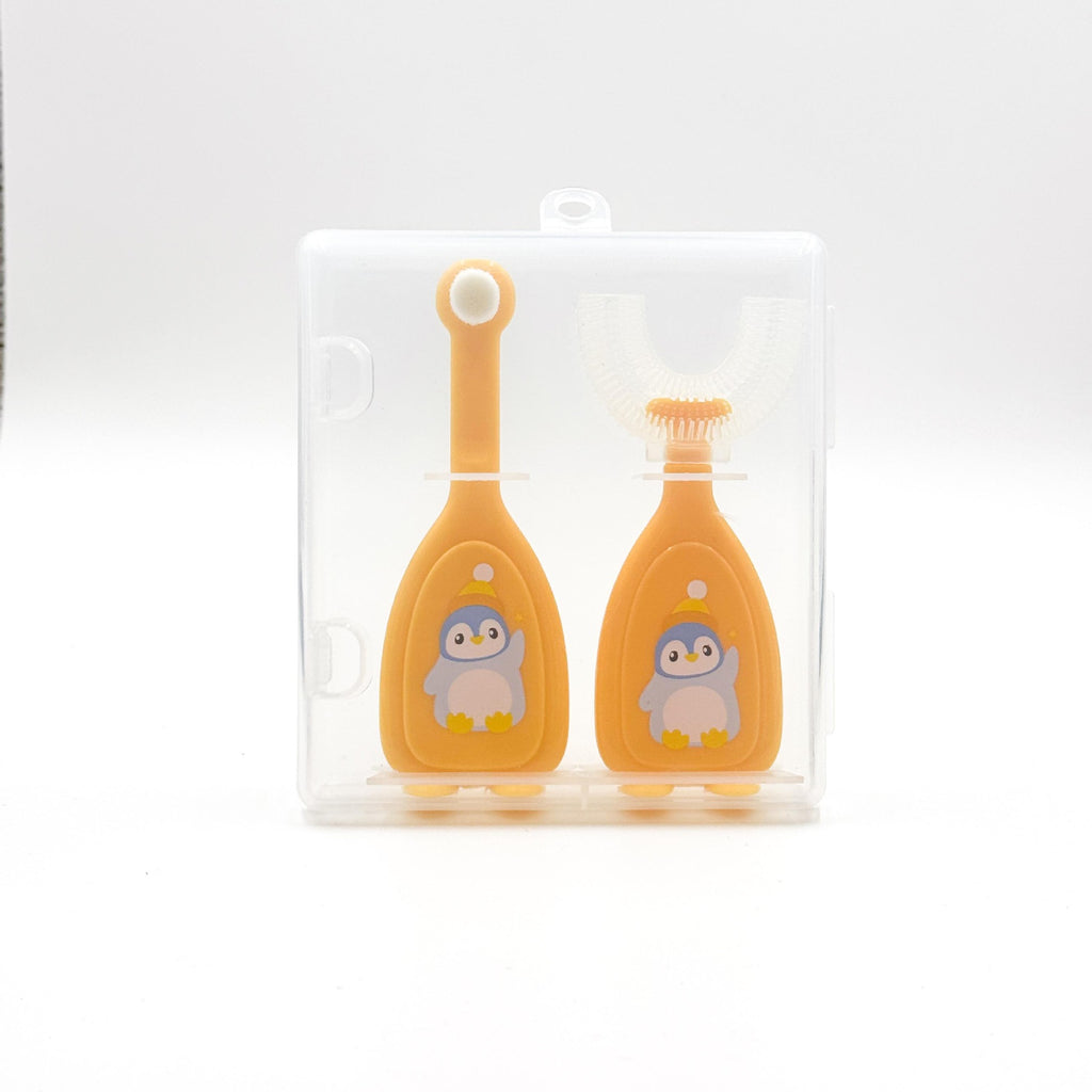 Children's u-shaped toothbrush Baby ten thousand hair toothbrush Baby oral soft silicone toothbrush set Children's toothbrush