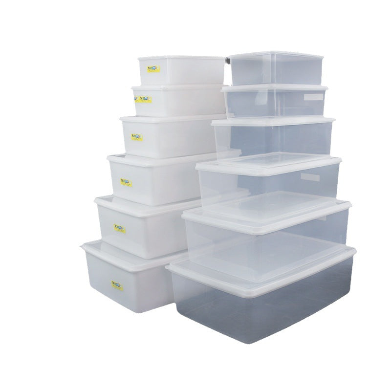 Huilexin food grade transparent crisper rectangular heightened commercial refrigerator storage box food sealed freezer box