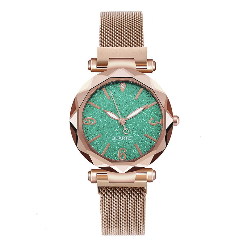 Ready-to-ship wholesale starry sky watches, women's quartz watches with magnetic strap – one-piece dropshipping available