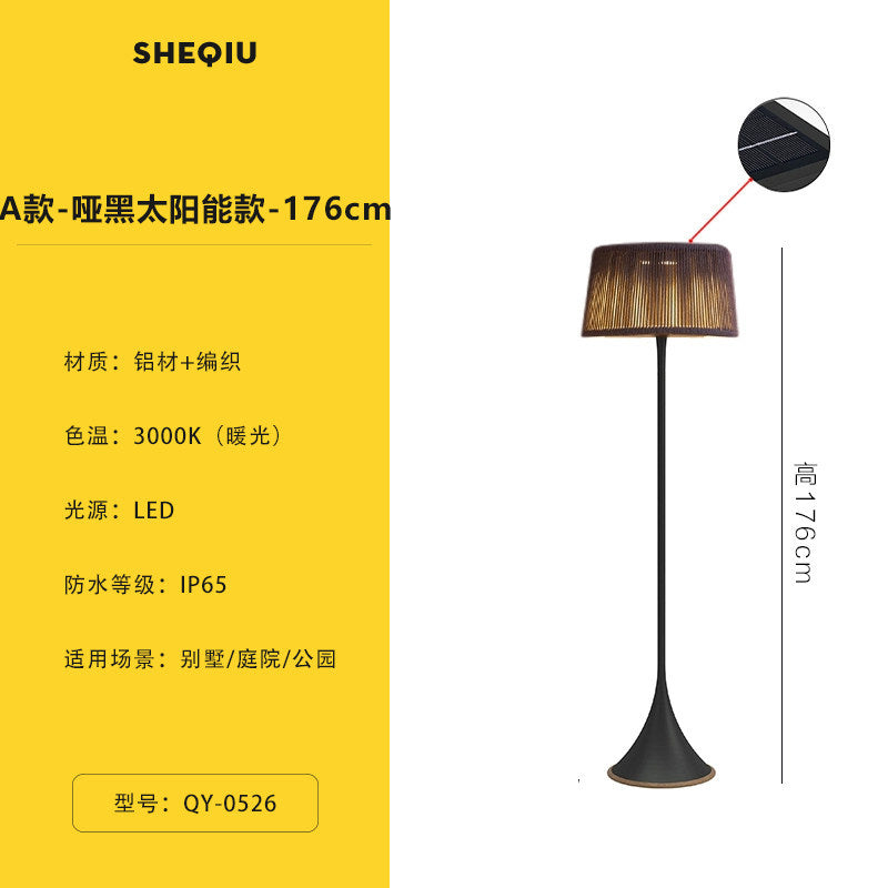 Outdoor waterproof floor lamp villa courtyard light terrace balcony light outdoor hand-woven lawn lamp bedroom table lamp