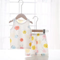 Baby tank top set - summer lightweight pure cotton sleeveless loungewear shorts - unisex kids' pajamas & summer outfit
