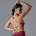 seamless pure color cross back tight high elastic sports intimates yoga clothes running fitness yoga bra for women