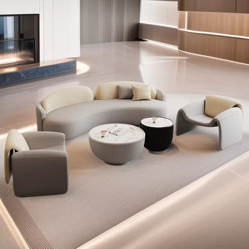 Cream style sofa small apartment living room b&b beauty salon clothing store rest area reception office coffee table combination