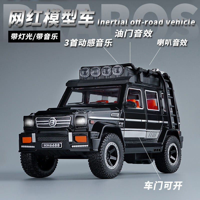 Kids' realistic inertia off-road vehicle model - doors open, lights & music - inertia toy car - cross-border hot seller